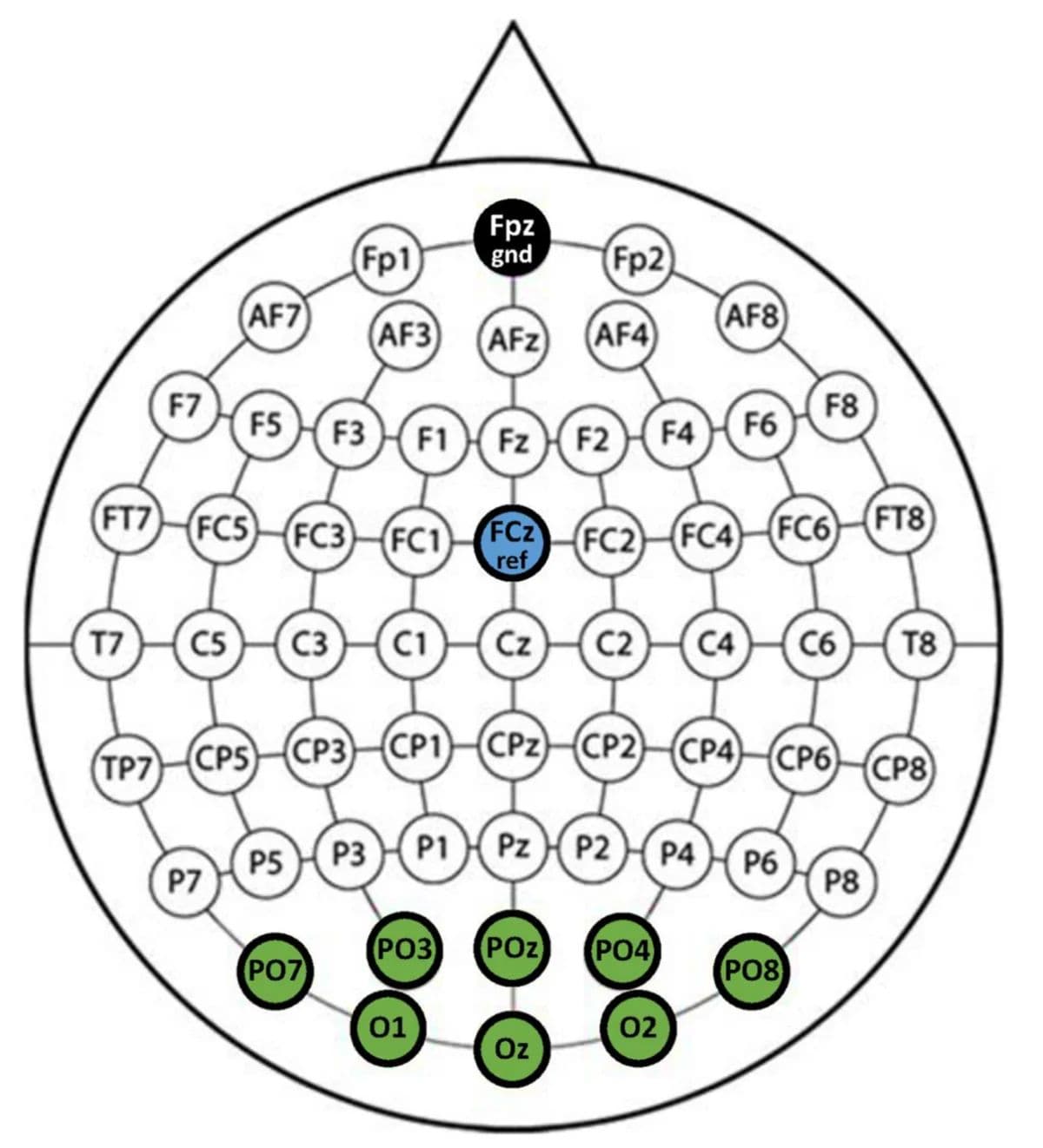 EEG channel layout using 8 channels for SSVEP acquisition [taken from 