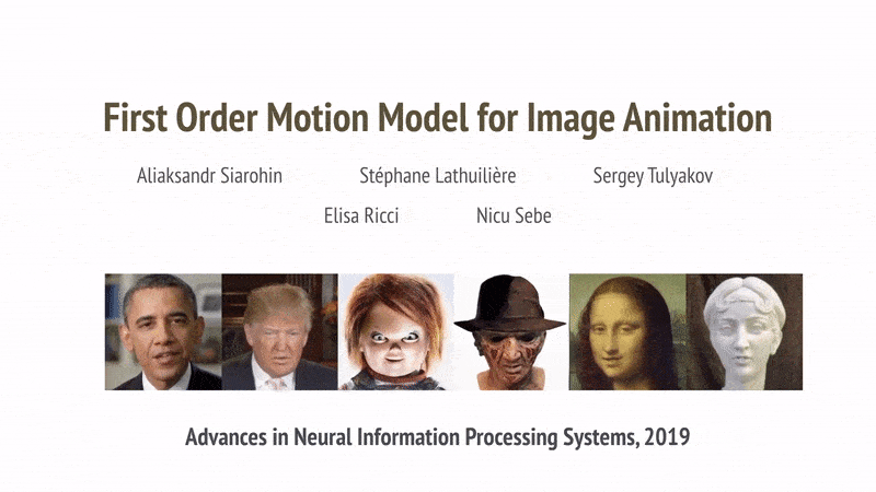 First Order Motion Model for Image Animation [by 