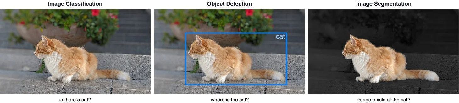 Differences between Image Classification, Object Detection and Image Segmentation